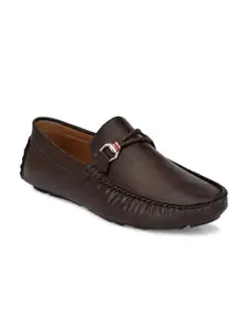Mast & Harbour Men Brown Textured Driving Shoes
