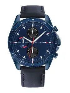 Tommy Hilfiger Men Navy Blue Dial & Blue Leather Straps Analogue Watch NCTH1791839W