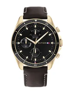 Tommy Hilfiger Men Black Dial & Leather Straps Analogue Watch NCTH1791836W