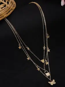 Celena Cole Gold-Toned Gold-Plated Layered Necklace