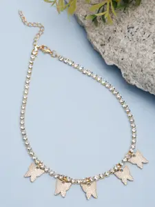 Celena Cole Gold-Toned & White Gold-Plated Butterfly Necklace