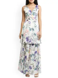 Rinascimento Rinascimento Woman Cream-Coloured Floral Maxi Dress