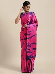 Rajesh Silk Mills Pink & Blue Printed Saree