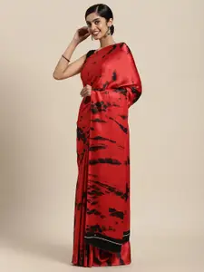 Rajesh Silk Mills Red & Black Printed Saree