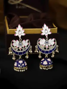 Bellofox Blue & White Contemporary Jhumkas Earrings
