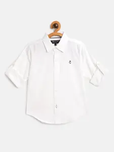 Gini and Jony Boys White Boys Cotton Casual Shirt