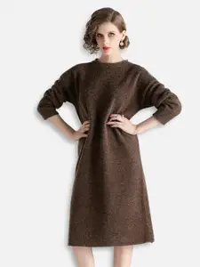 JC Collection Women Brown Longline Pullover