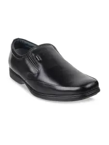 Metro Men Black-Coloured Solid Formal Slip-Ons