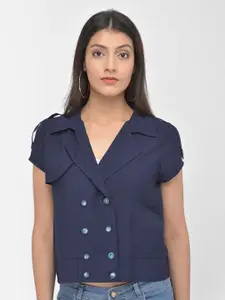 Latin Quarters Blue Shirt Style Top