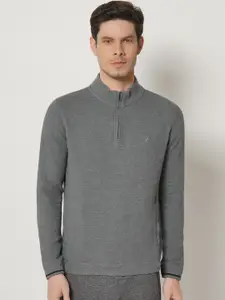 Blackberrys Men Grey Melange Sweatshirt