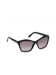 SWAROVSKI Women Purple Lens & Black Wayfarer Sunglasses
