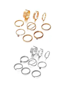 Shining Diva Fashion Set of 18 Latest Boho Midi Finger Ring