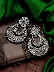 aadita Silver-Toned Classic Drop Earrings