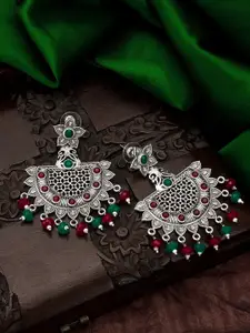 aadita Silver-Toned Classic Chandbalis