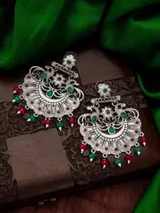 aadita Silver-Toned Classic Chandbalis Earrings