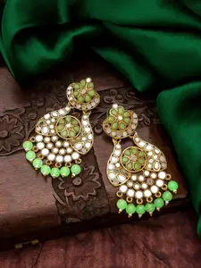 aadita Gold-Toned & Gold-Plated Classic Chandbalis Earrings