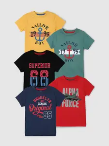 max Boys Pack of 5 Printed T-shirt