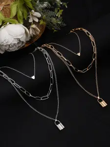 YouBella Women Set of 2 Gold Plated Necklaces