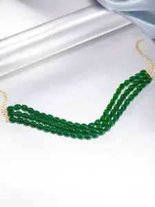 Peora Green Gold-Plated Choker Necklace