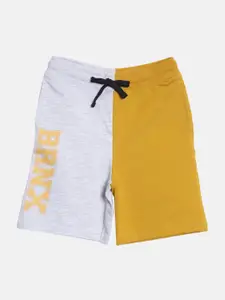 3PIN Boys Mustard Colourblocked Regular Shorts