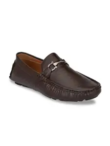 Mast & Harbour Men Brown Textured Driving Shoes
