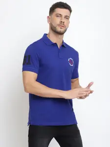 Van Heusen Men Solid Varsity Inspired Polo T-Shirt
