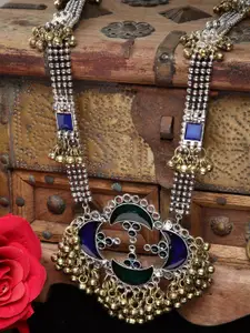 Moedbuille Gold-Toned & Silver-Toned Brass Gold-Plated Meenakari Necklace