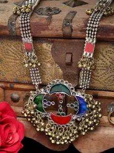 Moedbuille Women Gold & Red Meenakari Afghan Oxidised Necklace