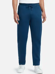 XYXX Men Blue Cotton Rich Solid Track Pants