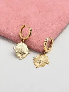 Accessorize Gold-Toned Oval Drop Earrings