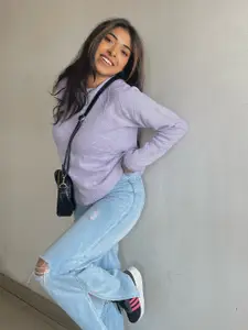 Tokyo Talkies Women Lavender Pullover