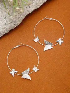 Celena Cole Silver-Toned Contemporary Hoop Earrings