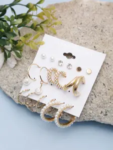 Celena Cole Gold-Toned Contemporary Studs Earrings