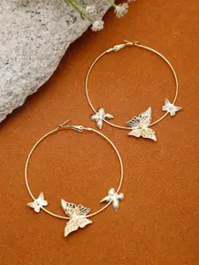 Celena Cole Gold-Plated Contemporary Hoop Earrings