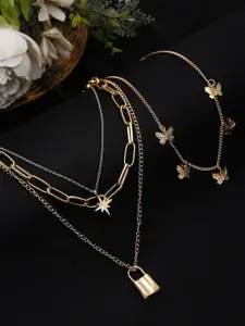 Celena Cole Set of 2 Gold-Toned Gold-Plated Necklaces