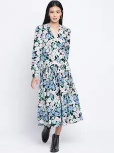Oxolloxo Multicoloured Floral Satin Midi Dress