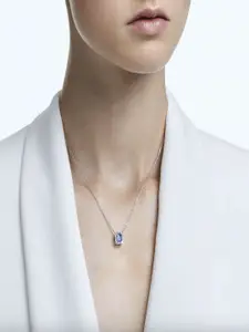 SWAROVSKI Women Blue Rhodium-Plated Necklace