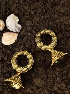 Fida Gold-Toned Contemporary Drop Earrings