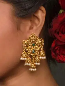 Fida Gold-Toned Contemporary Jhumkas Earrings