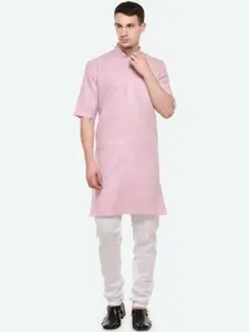 RG DESIGNERS Men Pink Regular Kurta with Pyjamas