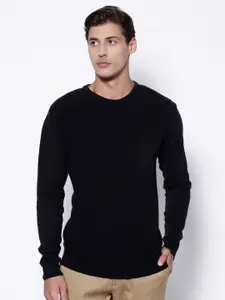 Blackberrys Men Black Solid Pullover Sweater