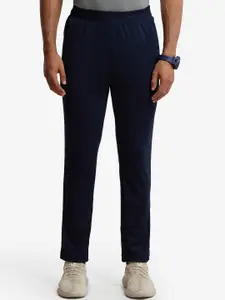 Jockey Men Navy Blue Solid Slim Fit Track Pants