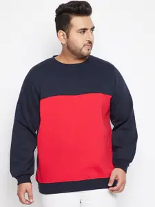 bigbanana Men Red Colourblocked Pure Cotton Sweatshirt