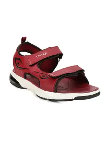 Campus Men Maroon & White Patterned Anti-Fungal Sports Sandal