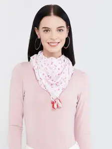 max Women Red & White Printed Scarf