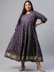 Rangriti Blue Ethnic Midi Dress
