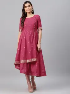 Rangriti Pink Ethnic Motifs Maxi Dress