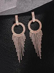 Yellow Chimes Gold-Toned Contemporary Drop Earrings