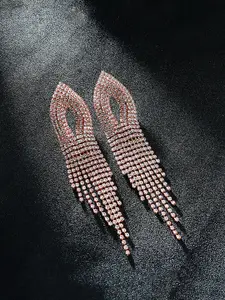 Yellow Chimes Gold-Toned Contemporary Drop Earrings