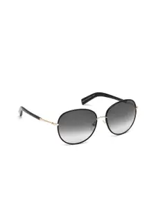 Tom Ford Women Grey Lens & Gold-Toned Aviator Sunglasses - FT0498 59 01B-Black